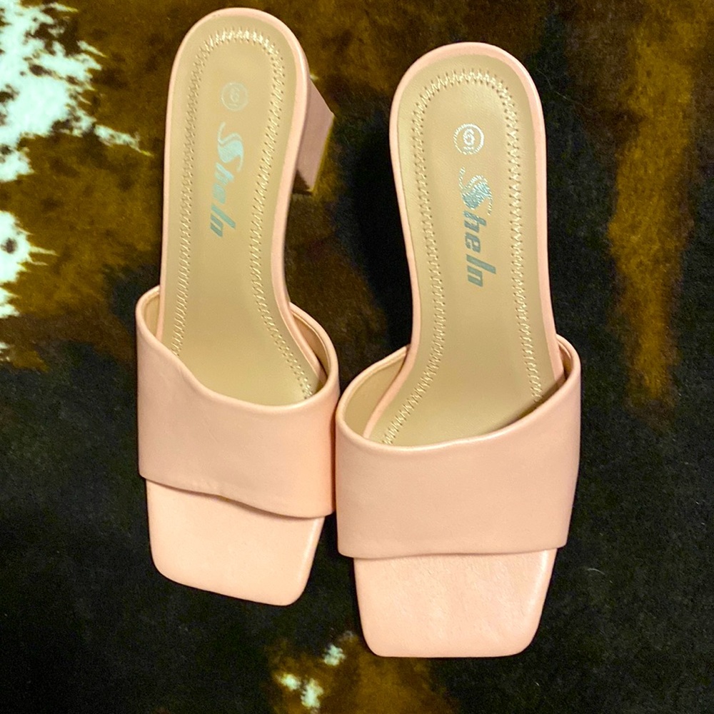 Pink heeled sandals